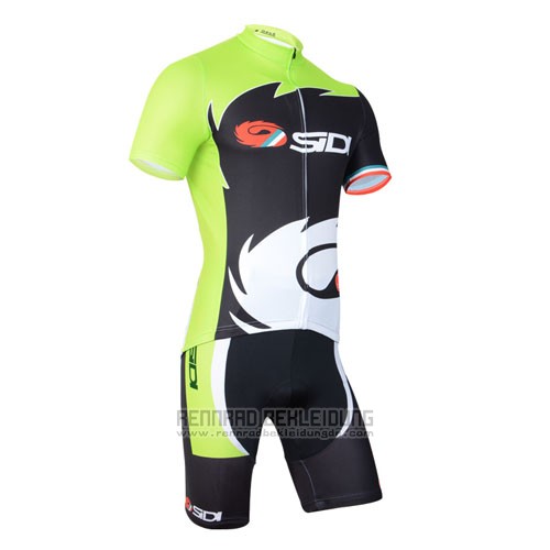 2014 Fahrradbekleidung Castelli SIDI Shwarz und Grun Trikot Kurzarm und Tragerhose